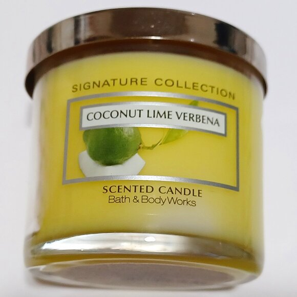 Scented Candle 4 Oz. Bath and Bodyworks Coconut Lime Verbena - Picture 1 of 6